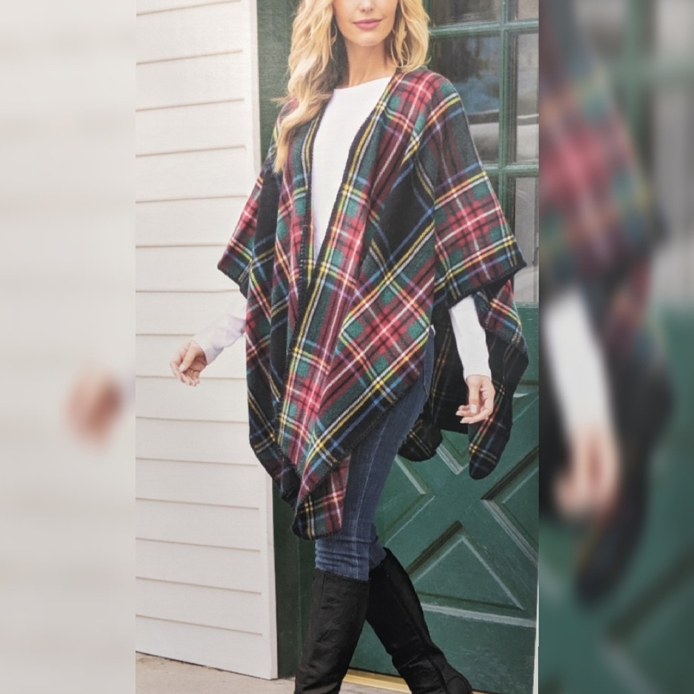!HOST PICK! Woolrich Blanket Wrap • Tan Plaid - Picture 4 of 5